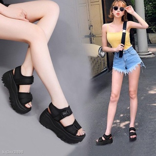 New in รองเท้ารัดส้นสดใส เสริมส้น รองเท้าแตะรัดส้น 2สาย แต่ง…