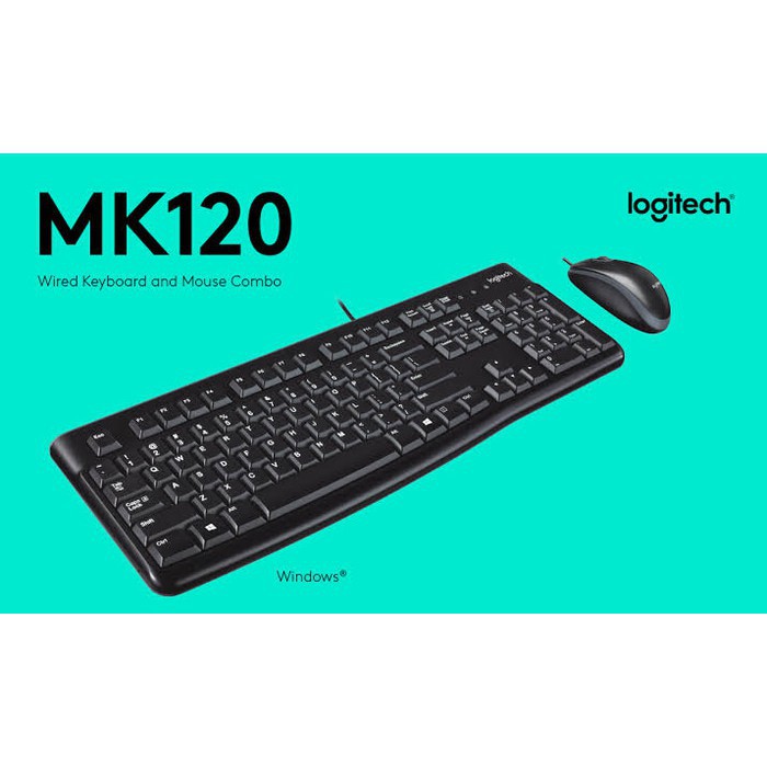 คีย์บอร์ด USB Logitech MK120 Combo + เมาส์ USB