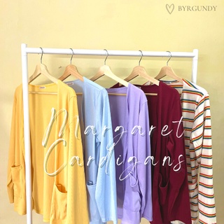 ✨พร้อมส่ง✨ 💖BYRGUNDY - Margaret  Cardigans 🔥129 บาท🔥เสื้อคลุมคอวี ผ้ายืดหลากสี พาสเทล ใส่คลุมทำงาน ไปเรียน