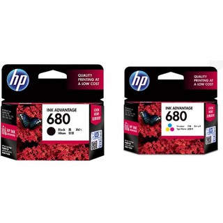 หมึกแท้ HP 680 ดำ , สี ของแท้ ออกใบกำกับภาษีได้ ราคาต่อตลับ