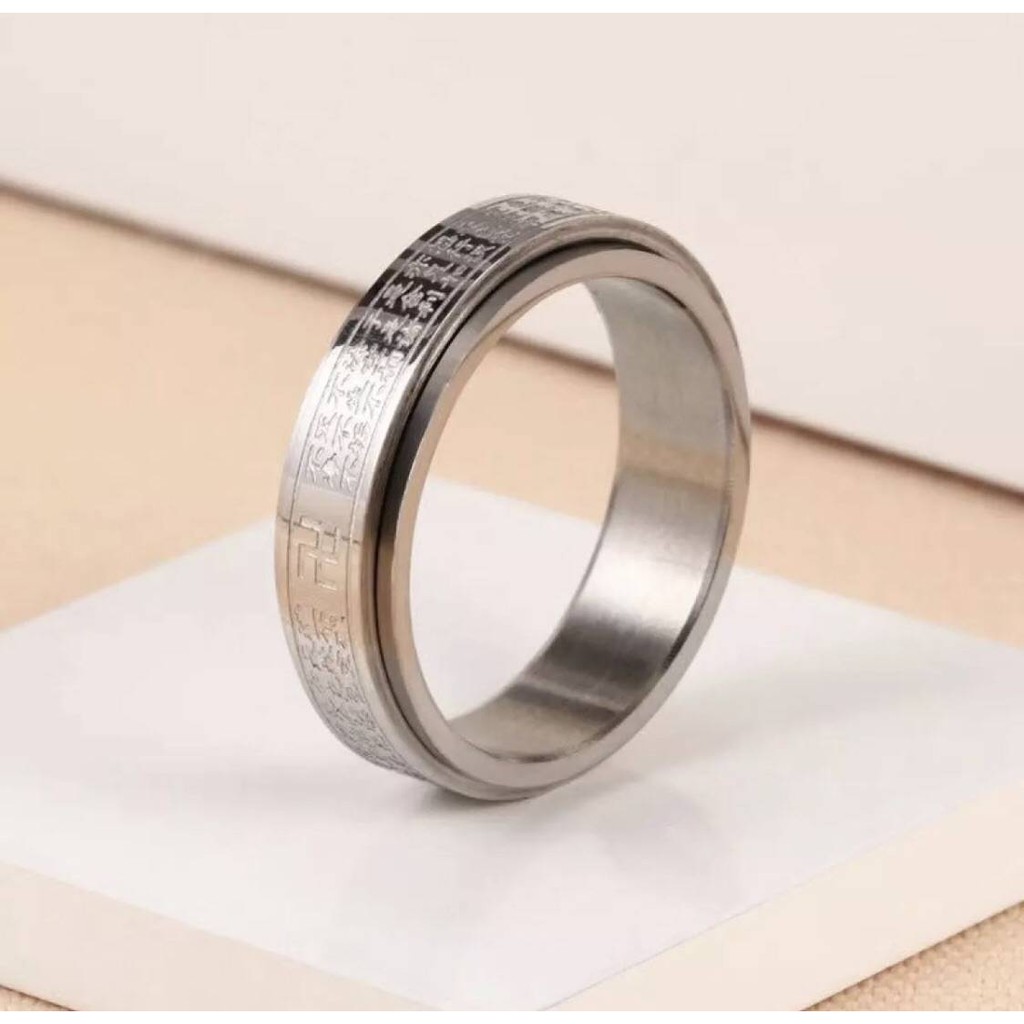 แหวนหัวใจพระสูตรของแท้ แหวนหทัยสูตร แหวนพระคาถา ไม่ลอกไม่ดำ แหวนหมุนได้ แหวนสแตนเลส  แหวนทอง แหวนเงิน แหวนคู่#เงินแคบ