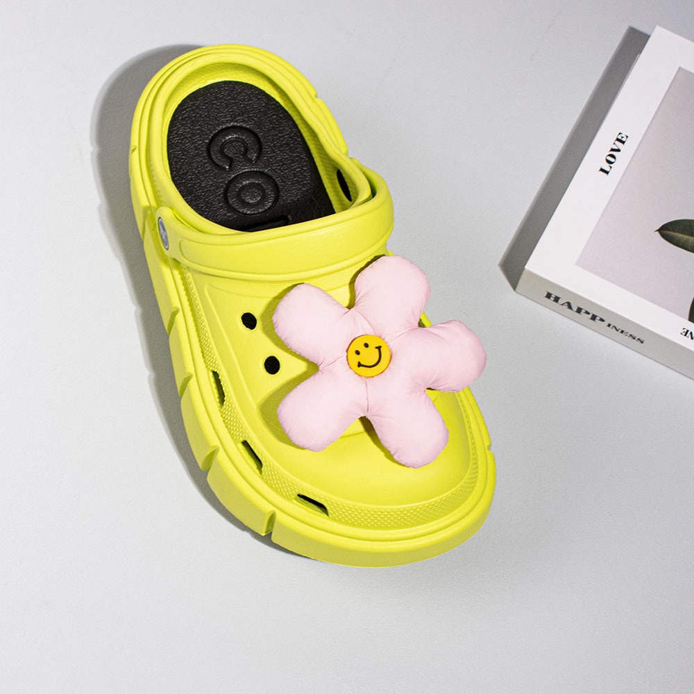 Jibits จี้รูปดอกทานตะวัน หน้ายิ้ม เครื่องประดับแฟชั่น สําหรับรองเท้า Crocs Lattice Flowers Jibits