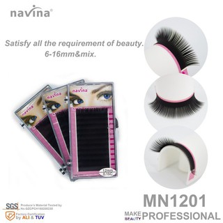 NAVINA ขนตาปลอม Mink 0.15 C / D curl Extensions Natural Eyelashes