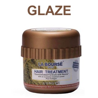 ทรีทเม้นท์หมักผม เพื่อผมมีน้ำหนัก ลาบูสส์  LA BOURSE HAIR TREATMENT (GLAZE) WITH HENNA EXTRACT 250กรัม