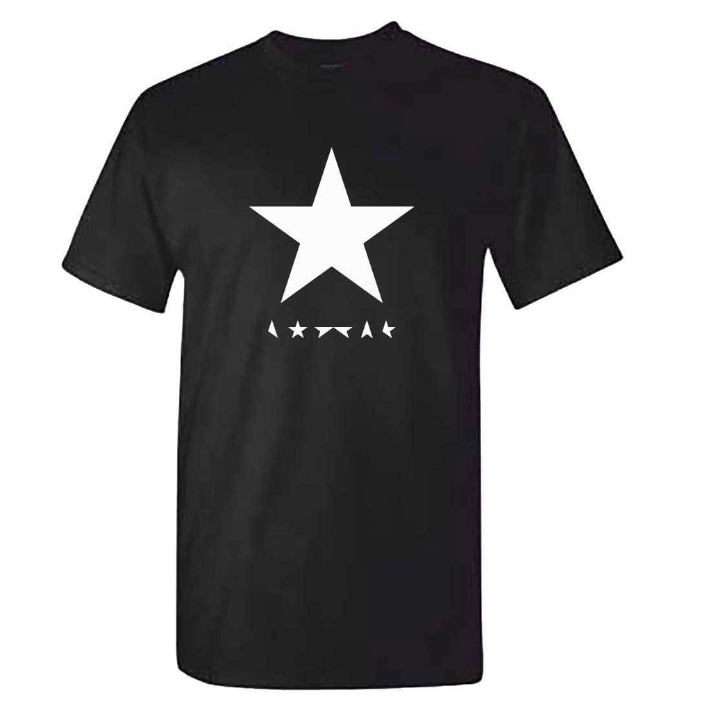 เสื้อยืดสีพื้น - ผู้ชายเสื้อยืดขนาดใหญ่ David Bowie - Blackstar ดาวสีดํา - Blackstars เทศกาลดนตรีรอ