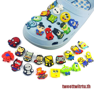 Trtu ตัวติดรองเท้า Crocs Jibbitz PVC ลายการ์ตูนน่ารัก สุ่มสไตล์ สําหรับ Crocs 20 ชิ้น