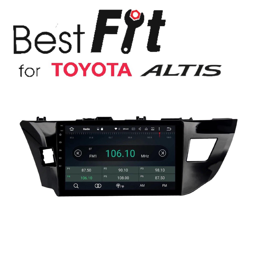Alpha coustic เครื่องเล่นติดรถยนต์พร้อมจอ 2 Din จอขนาด 10.1นิ้ว ตรงรุ่น Toyota Corola Altis ปี 2014-