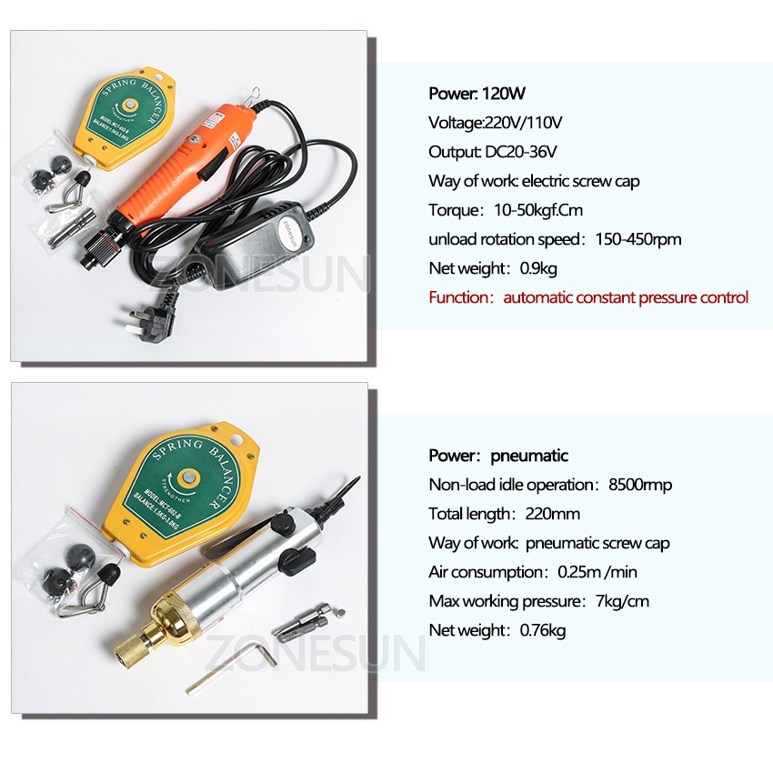 Zonesun เครื่องซีลฝาขวดไฟฟ้า แบบพกพา 80W 100W 160W สําหรับขันและคลายขวด - รูปที่ 3