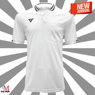 VA6604 เสื้อ โปโล เวอร์ซุส Polo shirt มี กระเป๋าเสื้อ ผ้า โพลีเอสเตอร์ polyester ทรง ปกติ ไม่เข้ารูป (สีขาว)