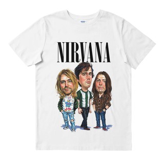 Nirvana - สีขาว | เสื้อยืด พิมพ์ลายวงดนตรี | เพลงเมอร์ช | Unisex | เสื้อยืด พิมพ์ลายดนตรี | กรันจ์ร็อก