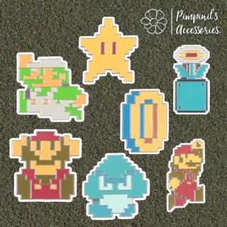 ʕ •ᴥ•ʔ ✿ พร้อมส่ง : เข็มกลัดเซ็ทซูเปอร์มาริโอ นินเท็นโด(แบบพิกเซล) | Pixel Super Mario - Nintendo Enamel Brooch Pin Set.