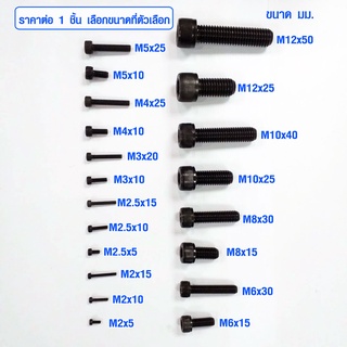 สกรูหัวจม สีดำ เกลียวมิล น็อตหัวจม น็อต 6 เหลี่ยม หัวจม น็อตหกเหลี่ยมหัวจม m2 - m12 น็อตสีดำ สกรูสีดำ น๊อต สกรู ABP