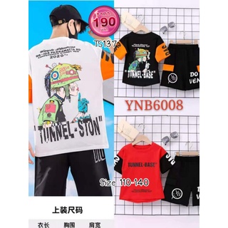 TS137 ชุดเด็กโต ชุดแฟชั่นเด็กโต เสื้อผ้าเด็กผู้ชาย สไตล์เกาหลี เด็กผู้ชาย สไตล์วินเทจ ฮิปฮอป อายุ 4-10 ปี