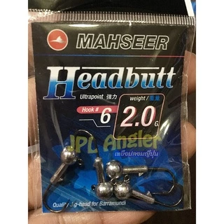 หัวจิ๊ก Mahseer Headbutt ปลายาง 2 - 5 นิ้ว เฮดบัท หัวจิ๊กปลายาง