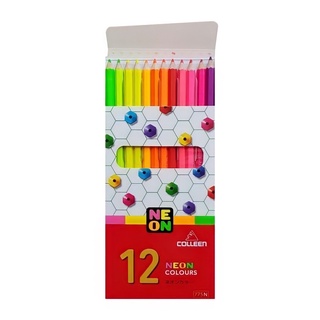 สีไม้ NEON 12 สี สีนีออน Colleen ด้ามยาว สีไม้นีออน No.775N