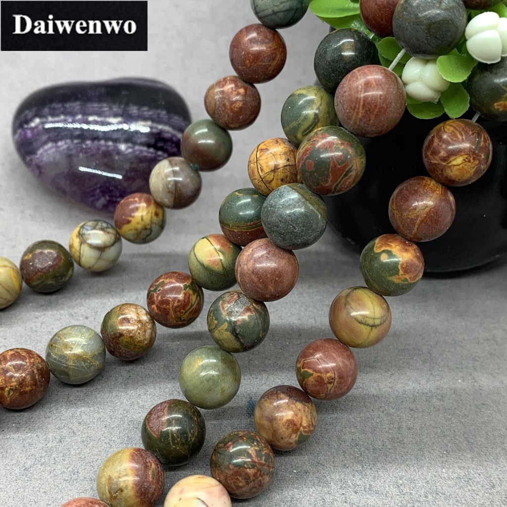 Picaso Jasper Beads ปิกัสโซแจสเปอร์ลูกปัด 4-12 มิลลิเมตรรอบลูกปัดหินธรรมชาติหลวม DIY