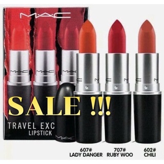 MAC TRAVEL EXCLUSIVE LIPSTICK X 3 REDS # Full Size ของแท้ พร้อมส่ง SALE !!!