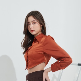 Liya crop shirt in Orange