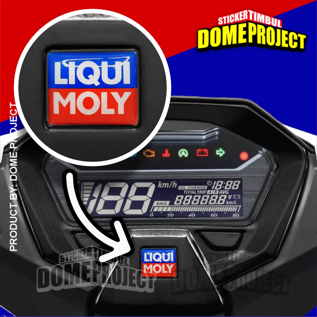 โลโก้ฮอนด้า SPIDOMETER EMBLEM LIQUI MOLY สติ๊กเกอร์นูนอุปกรณ์เสริมรถจักรยานยนต์ SPEEDOMETER สติ๊กเกอร์