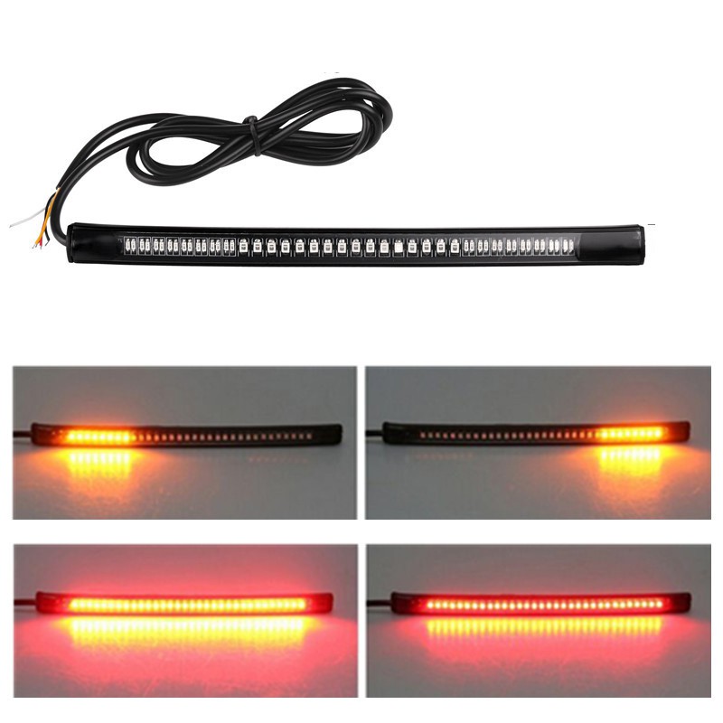หลอดไฟไฟเบรคไฟสัญญาณแบบยืดหยุ่น 48 led สําหรับติดรถจักรยานยนต์