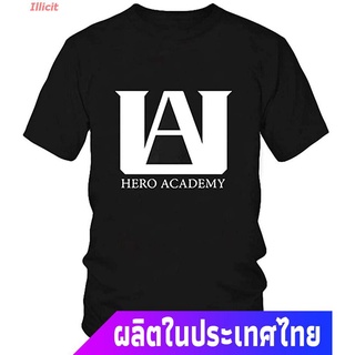 เสื้อยืดลำลอง TopLong My Hero Academia T-Shirt Black UA Printed Top Tees For Men And Women Popular T-shirts