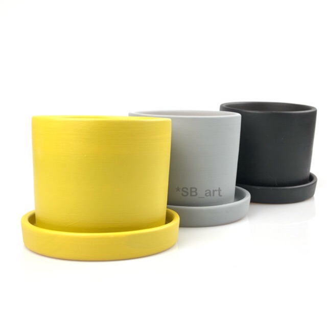 กระถางดินเผา สำหรับปลูกแคคตัสหรือไม้ประดับ สไตล์โมเดิร์น NPK กระบอกสี - รูปที่ 3