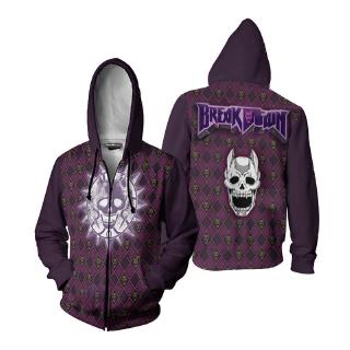 3D JOJO Anime Print Fashion Cosplay Hoody เสื้อแจ็คเก็ตลำลอง