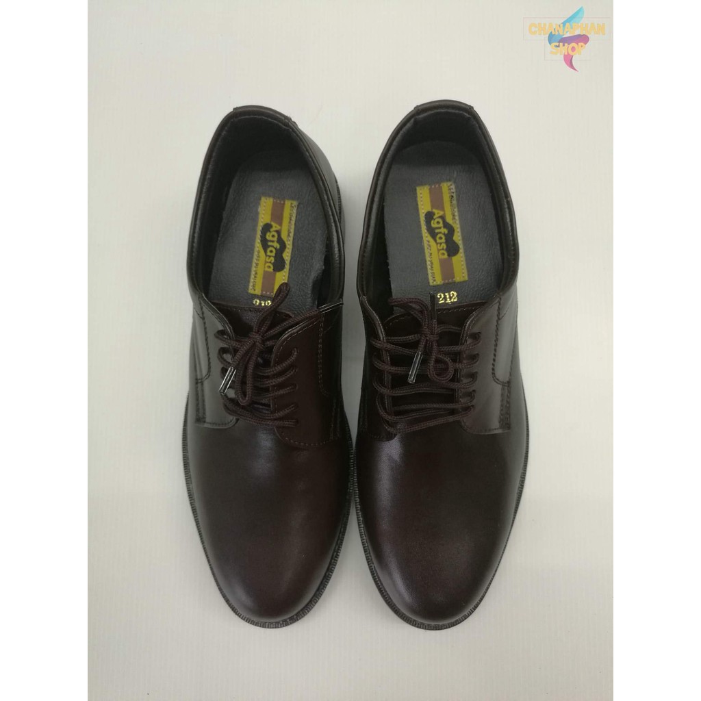 รองเท้าหนังผูกเชือกผู้กำกับลูกเสือ รองเท้าลูกเสือ ยี่ห้อAGFASA รุ่นA-212 (สีน้ำตาลเข้ม) SIZE37-48 หน