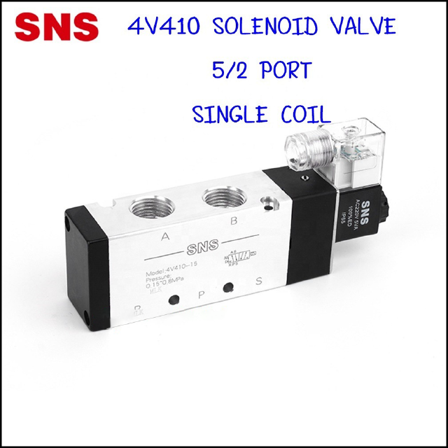 4V4 โซลินอยด์วาล์วลมไฟฟ้า 4V410 Single Coil / 4V420,430 Double Coil  - 4V410,420 5/2 Port / 4V430 5/3 Port - มี 5 ชนิดไฟ