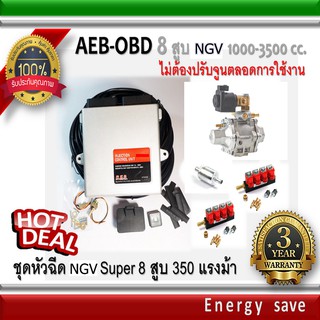 AEB-OBD 8 สูบ : ชุดติดตั้งแก๊ส NGV  350 แรงม้า 1000-3000 ซีซี (ไม่ต้องจูนตลอดการใช้งาน) อะไหล่แก๊ส NGV GAS Energysave