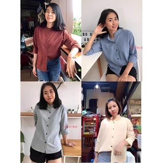 เสื้อคอจีนผู้หญิง แขนยาว ทรงสวย ใส่แล้วดูเท่ เนื้อผ้าไม่ร้อน ใส่สบาย