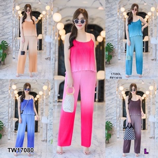 TW17080 set#สาวอวบ 2ชิ้น เสื้อสายเดี่ยว