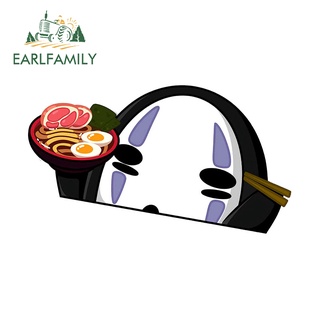 Earlfamily สติกเกอร์ ลายการ์ตูนอนิเมะ No Face Spirited Away Peeker ขนาด 13 ซม. x 7.6 ซม. สําหรับติดตกแต่งรถยนต์ แล็ปท็อป เซิร์ฟบอร์ด รถจักรยานยนต์ Windows Campervan