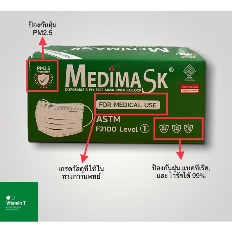 Medimask F2100 Level 1 (สีเขียว)