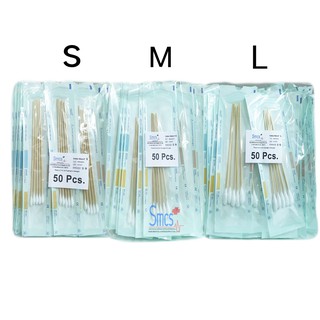 สำลีก้านปลอดเชื้อ/ไม้พันสำลีปลอดเชื้อ 6"  (5ก้าน/ซอง) Cotton Swab Sterile