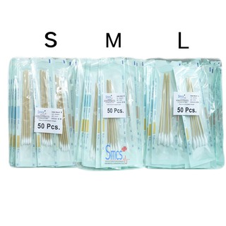 ราคาสำลีก้านปลอดเชื้อ/ไม้พันสำลีปลอดเชื้อ 6\"  (5ก้าน/ซอง) Cotton Swab Sterile