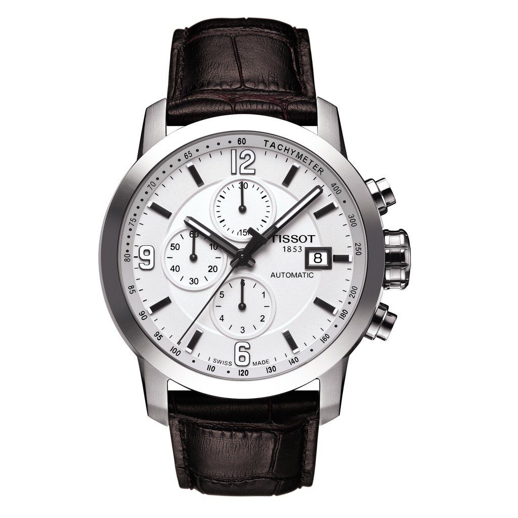 Tissot PRC 200 Automatic Chronograph ทิสโซต์ พีอาร์ซี 200 T0554271601700 สีขาว น้ำตาล นาฬิกาผู้ชาย