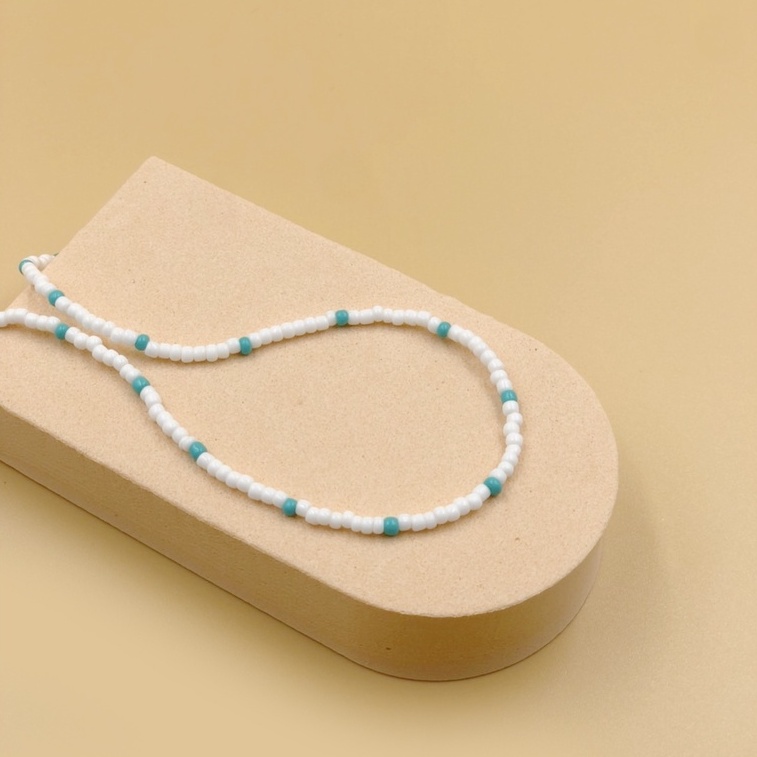 สร้อยคอ สร้อยคอลูกปัด โทนสีทะเล สไตล์เกาหลี ไอเทมไปทะเล สุดเก๋ - รูปที่ 2