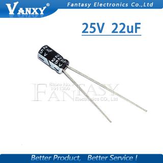 50PCS Higt quality 25V22UF 4*7mm 22UF 25V 4*7 Electrolytic capacitor