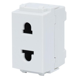 เต้ารับเดี่ยว 2 ขากลมแบน PHILIPS 220 วัตต์ สีขาว SINGLE SOCKET PHILIPS 2P UNIVERSAL 220W WHITE