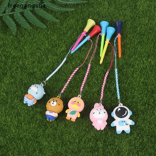 [FREG] Golf Rubber Tee With Handmade Cartoon Pattern Rope Prevent Loss Golf Ball Holder FDH