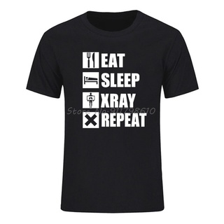 เสื้อยืดแขนสั้น ผ้าฝ้าย พิมพ์ลาย Eat Sleep Xray Radiology X Ray Tech แฟชั่นสําหรับผู้ชาย