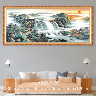 5D DIY Large Size Full Diamond Painting  Cross Stitch Kit  Landscape Waterfall Diamond Embroidered Mosaic Picture