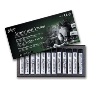 Mungyo gallery soft pastel charcoal chalk 12 I สีชอล์คชาร์โคล 12 แท่ง