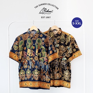 เสื้อฮาวาย Pidoza Hawaii พิมพ์ลายช้างเชือก แนววินเทจ ทรงหลวม ใส่สบาย ผ้าสปันเรยอน