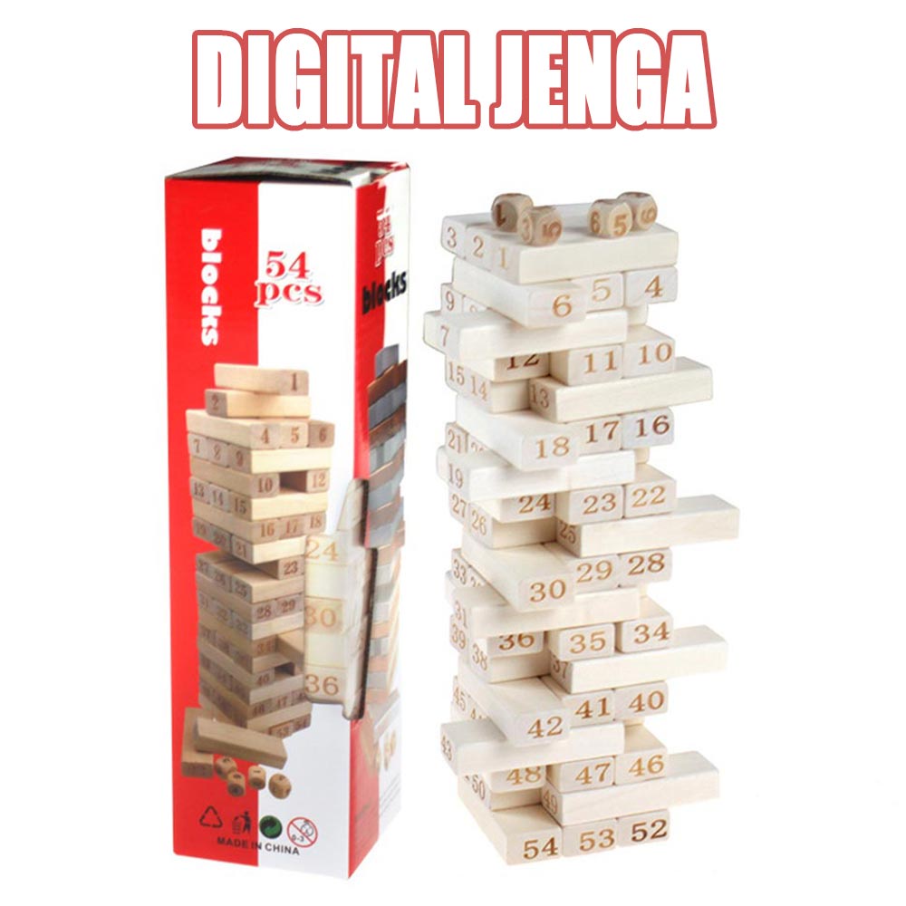 【พร้อมส่ง】เกมจังก้า ตัวต่อไม้ตึกถล่ม 54 ชิ้น พร้อมลูกเต๋า 4 ลูก ไม้คุณภาพดี เสริมพัฒนาการ