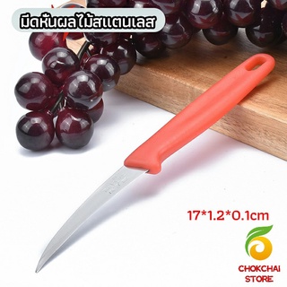 chokchaistore มีดคว้าน มีดแกะสลัก มีดด้ามแดง มีดแกระสลักในตำนาน  stainless steel fruit knife