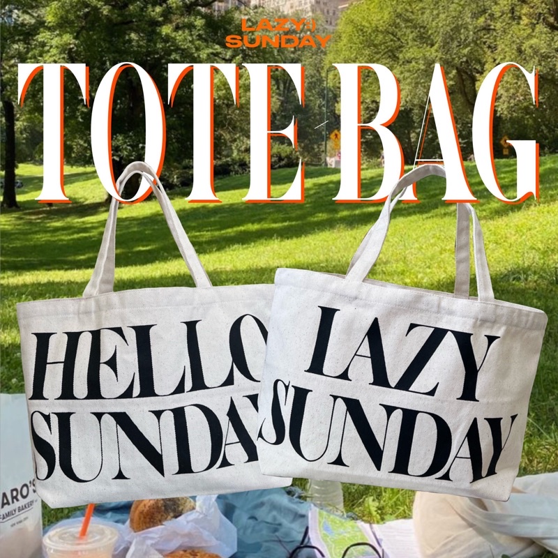 Lazy - cc - TOTE BAG  กระเป๋าผ้าแคนวาส ยอดฮิตเอาใจสายมินิมอล