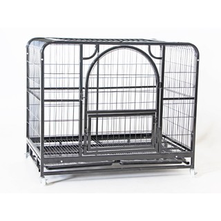 กรงเหล็ก กรงสุนัข กรงสุนัขสีดำ กรงสัตว์ กรงหมา คอกหมา คอกสุนัข Metal Dog Pet cage 110x72x95 cm