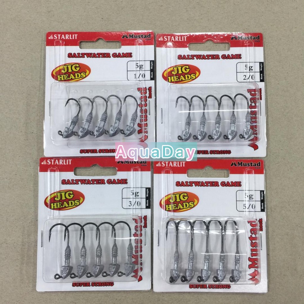STARLIT 5G/7G SALTWATER GAME JIG HEAD พร้อมตะขอมัสตาร์ด